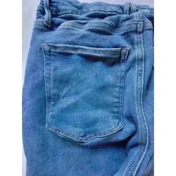 Good American High Rise Jeans Good Waist Distressed Indigo #GW731T Size 15/26 - Picture 7 of 16